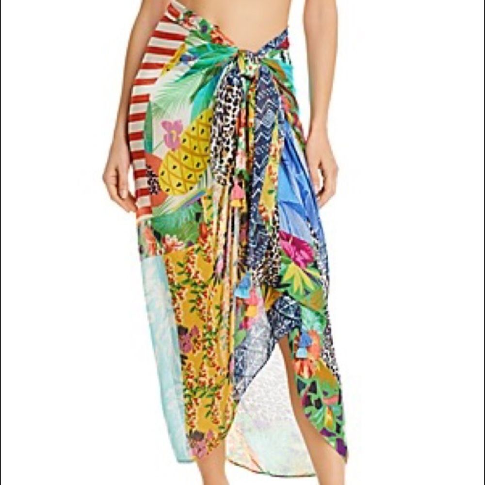 Echo Patchwork Printed Pareo Swim Cover-up